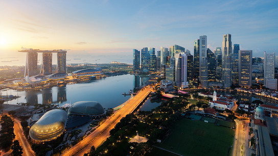 Singapur von oben fotografiert